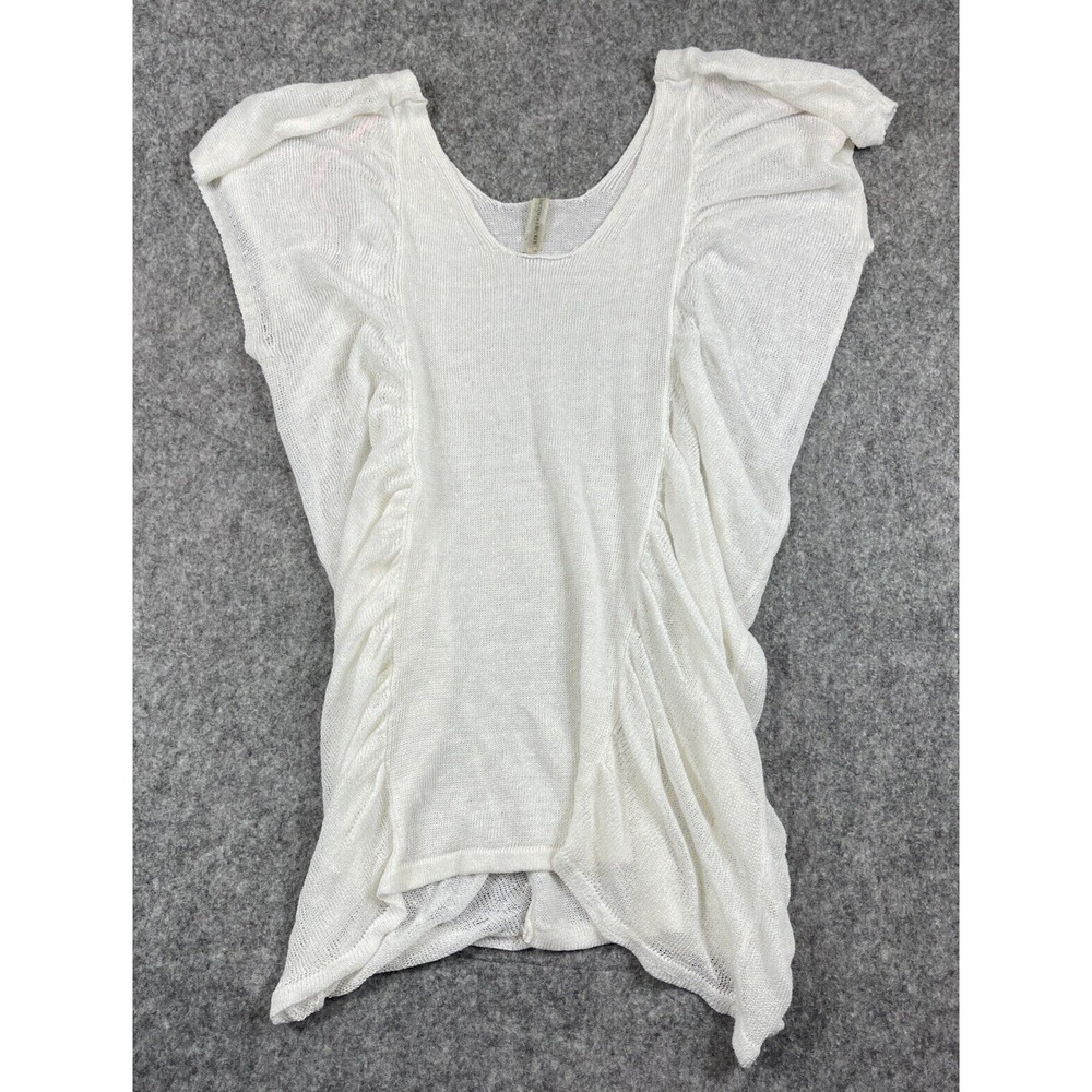 Victoria's Secret Mesh Top Womens Small White Linen Blend Knit Lingerie Coquette